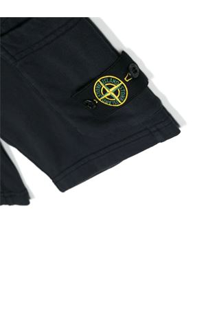 blue cotton shorts STONE ISLAND KIDS | 801661840V0020